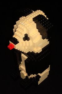 Glued LEGO Panda Model-1976-4