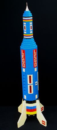 Glued LEGO Space Rocket Model-1982-1